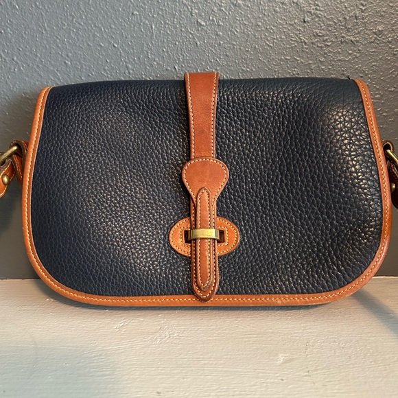 Dooney & Bourke Handbags - Dooney & Bourke Navy and Tan Crossbody Bag